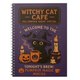 Caderno Espiral Notebook do Castelo da Bruxa de Halloween - Noite 