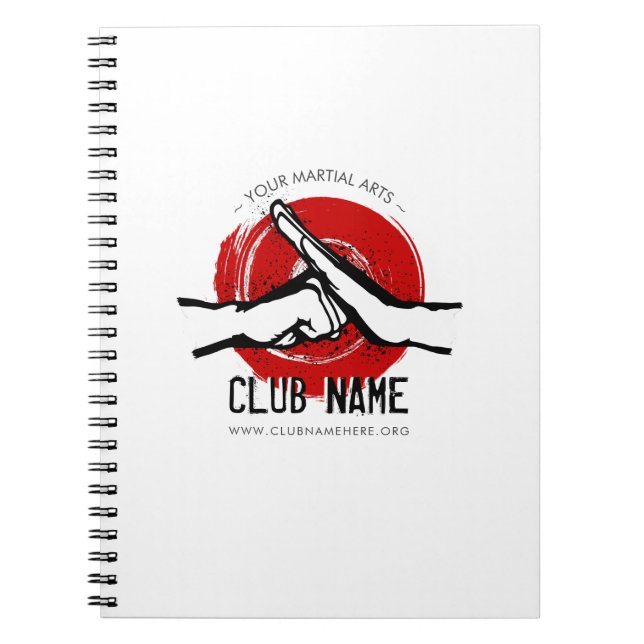 Caderno Espiral Notebook do Clube de Artes Marciais (Frente)