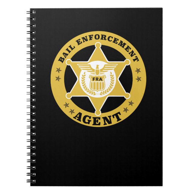 CADERNO ESPIRAL NOTEBOOK DO CRACHÁ DO AGENTE DE EXECUÇÃO DE BAIL (Frente)