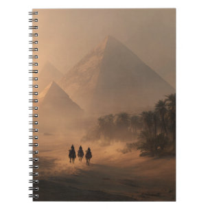 Caderno Espiral Notebook do Desert Dusk Egípcio Pirâmide
