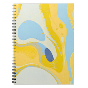 Caderno Espiral Notebook do Designer com Arte Amarela e Azul