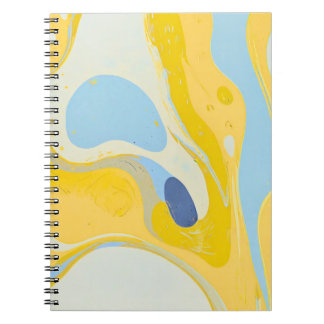Caderno Espiral Notebook do Designer com Arte Amarela e Azul