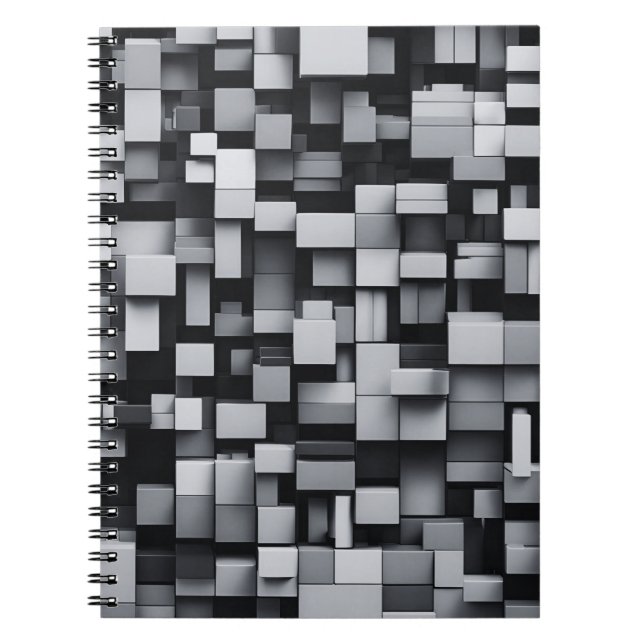 Caderno Espiral Notebook do Designer com Arte Geométrica Moderna (Frente)