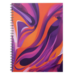 Caderno Espiral Notebook do Designer com Roxo Vibrante e Laranja