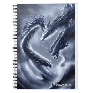 Caderno Espiral notebook do dragão de gelo e raios