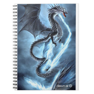 Caderno Espiral notebook do dragão de gelo e raios