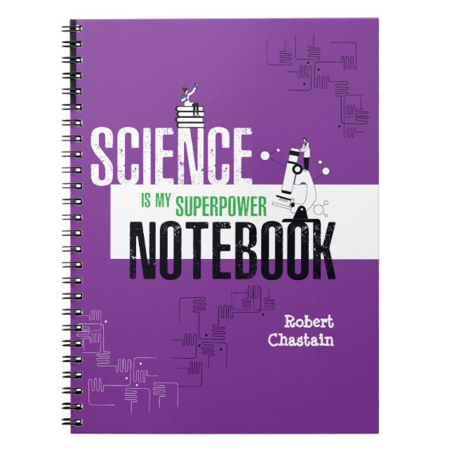 Caderno Espiral Notebook do Laboratório Personalizado de Biologia  (Frente)