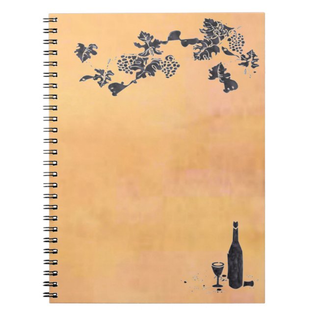Caderno Espiral Notebook do menu Vinho (Frente)