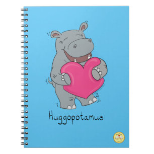 Caderno Espiral Notebook do Namorados Hippo Hugs