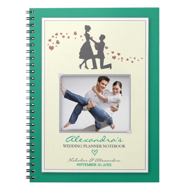 Caderno Espiral Notebook do Planejador de Casamento da Proposta de (Frente)