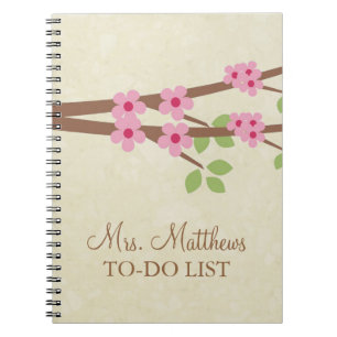 Caderno Espiral Notebook do professor a fazer lista - Blossomas de