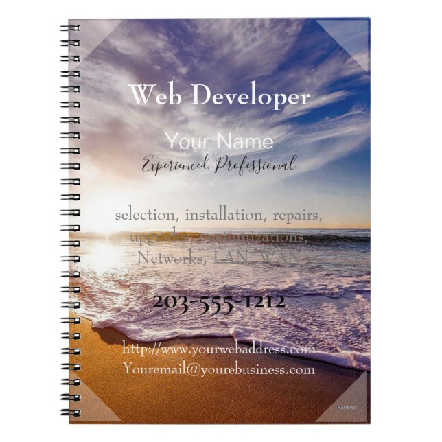 Caderno Espiral Notebook do promocional que você personaliza - HAM (Frente)