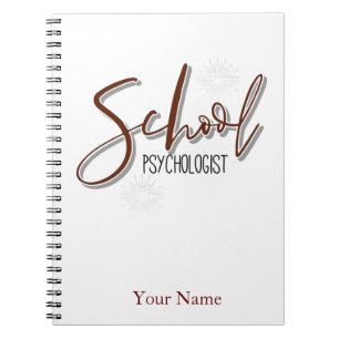 Caderno Espiral Notebook do psicólogo da Escola de Nome Personaliz