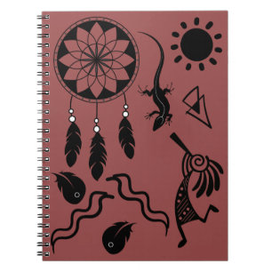 Caderno Espiral Notebook Doodle Native American Kokopelli