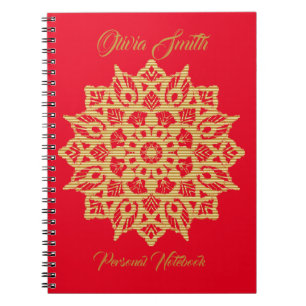 Caderno Espiral Notebook dourado Mandala