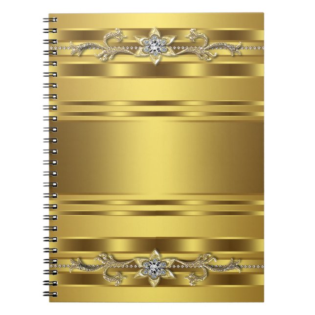 Caderno Espiral Notebook Dourado Spiral Business (Frente)