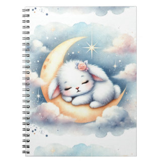 Caderno Espiral Notebook Dreameping Bunny on Moon
