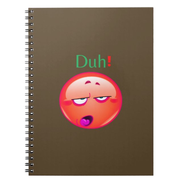 Caderno Espiral Notebook Duh emoji Reação facial Notebook (Frente)