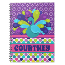 Caderno Espiral Notebook e Diário de pavão personalizado