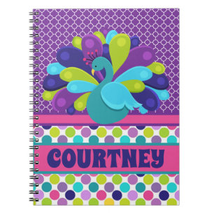 Caderno Espiral Notebook e Diário de pavão personalizado