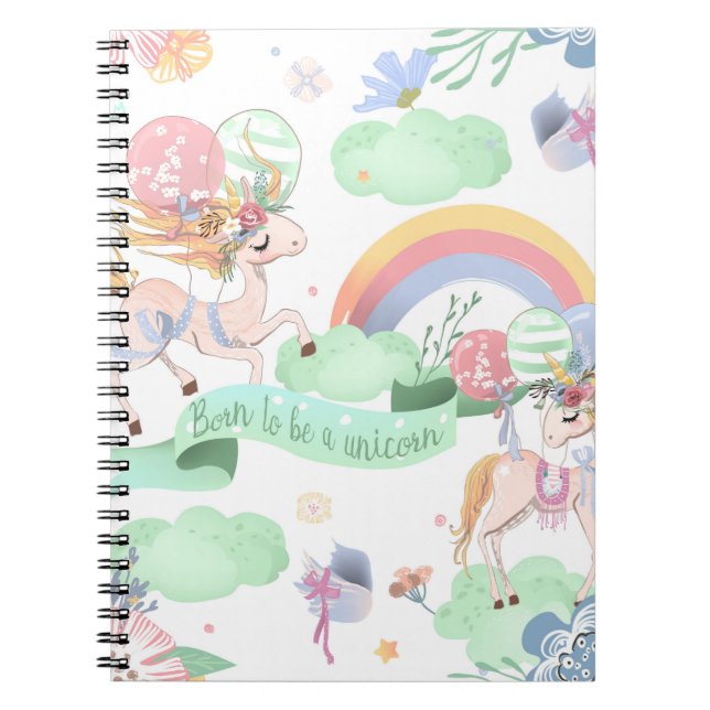 Caderno Espiral Notebook e Diário espiral Unicorn (Frente)