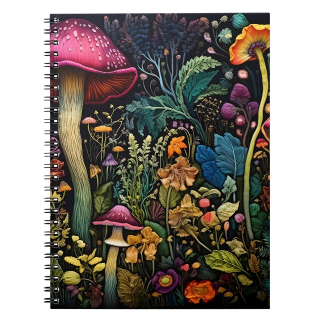 Caderno Espiral Notebook e Diário Forest Forager Mushroom (Frente)