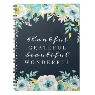 Caderno Espiral Notebook e Diário Inspiron Quote Floral