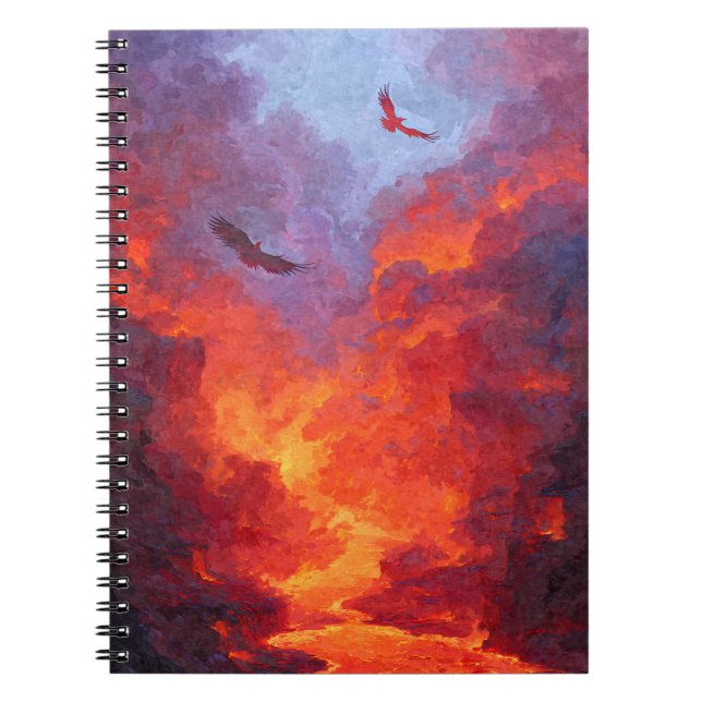 Caderno Espiral Notebook Eagles Fiery Sunset Sky (Frente)