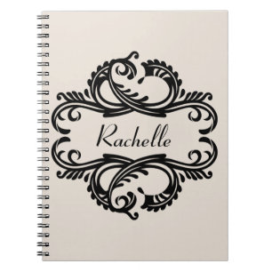 Caderno Espiral Notebook Ebony Chic Damask