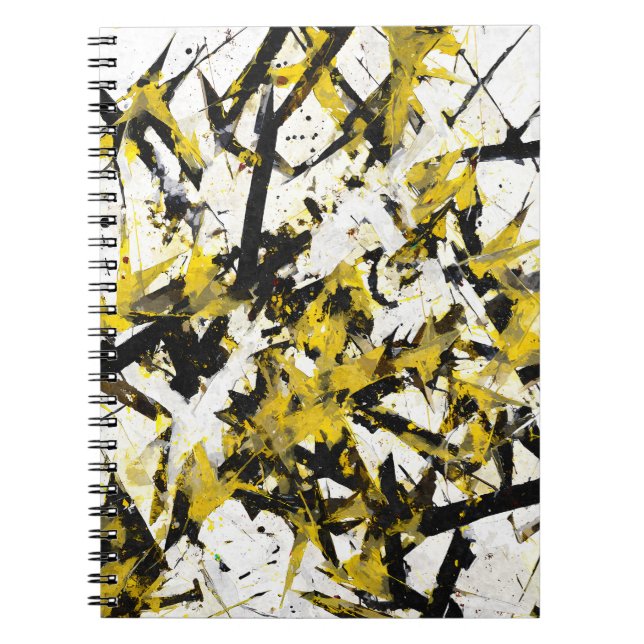Caderno Espiral Notebook Edgy Yellow Chaos Abstrato (Frente)