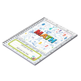Caderno Espiral Notebook editável de volta à escola de matemática