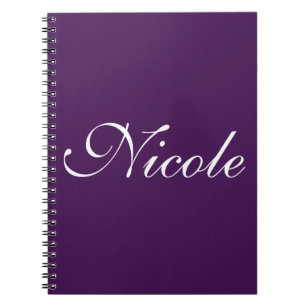 Caderno Espiral Notebook EggPlant Purple, Nome Personalizado