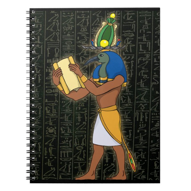 Caderno Espiral Notebook egípcio Deus Thoth Spiral (Frente)