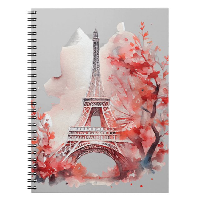 Caderno Espiral Notebook Eiffel Tower Paris Spiral Photo (Frente)