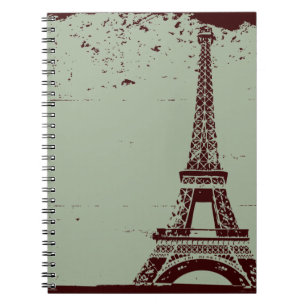 Caderno Espiral Notebook Eiffel Tower Sage