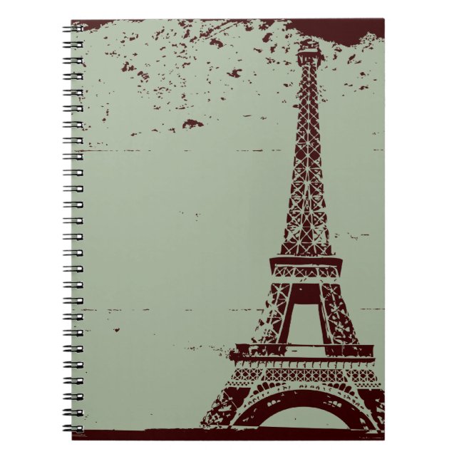 Caderno Espiral Notebook Eiffel Tower Sage (Frente)