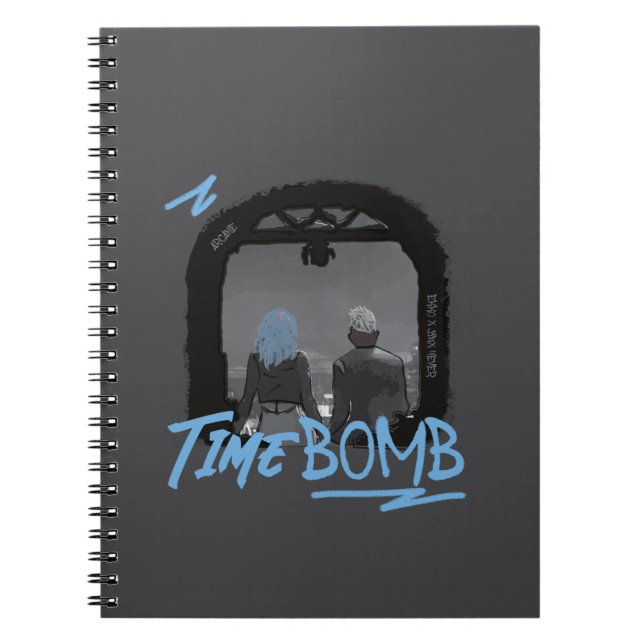 Caderno Espiral Notebook | Ekko x Jinx | TimeBomb | Arcane (Frente)