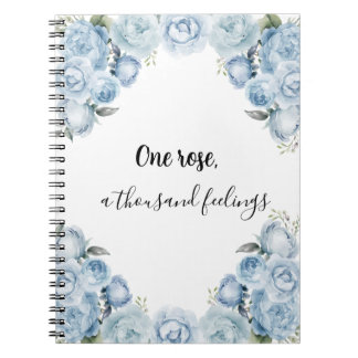 Caderno Espiral Notebook Elegante Blue Rosa