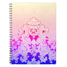 Notebook Elegante Colorido Florado Rico Arco-Íris