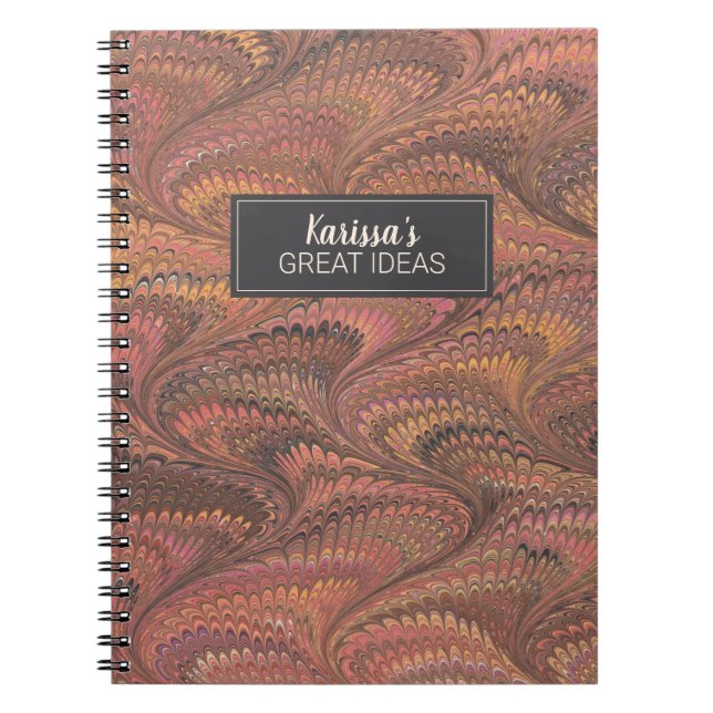 Caderno Espiral Notebook Elegante cor-de-rosa (Frente)