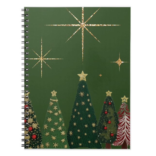 Caderno Espiral Notebook Elegante de Árvore de Natal (Frente)