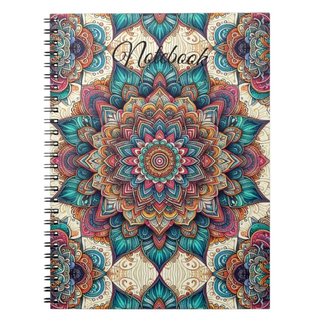 Caderno Espiral Notebook Elegante Mandala Spiral (Frente)