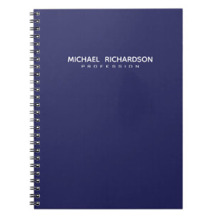 Caderno Espiral Notebook Elegante Masculine Blue Personalizado