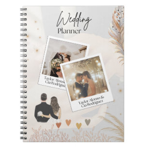 Caderno Espiral Notebook Elegante Multi-Photo Wedding Planner