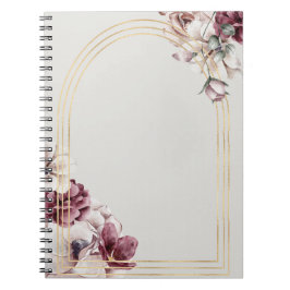 Caderno Espiral Notebook Elegante Rosa Dourado Arch | Na moda