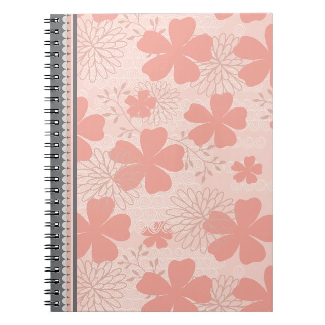 Caderno Espiral Notebook Elegante rosa e melão espiral (Frente)