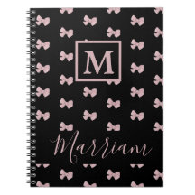 Notebook Elegante, rosa e preto personalizado
