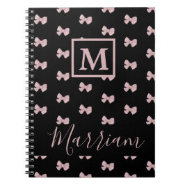 Caderno Espiral Notebook Elegante, rosa e preto personalizado