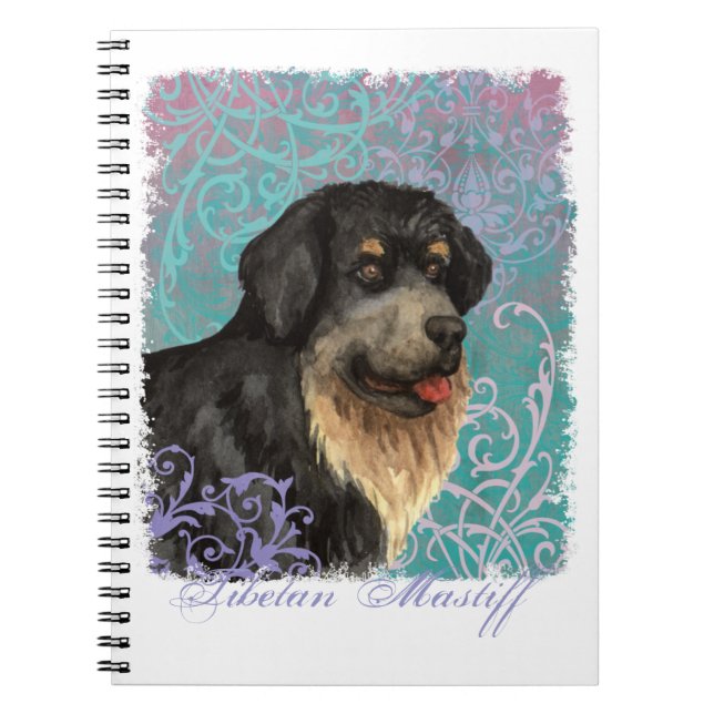 Caderno Espiral Notebook Elegante Tibetan Mastiff (Frente)