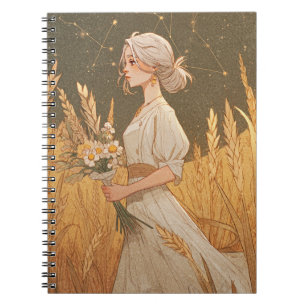 Caderno Espiral Notebook Elegante Virgo Zodiac